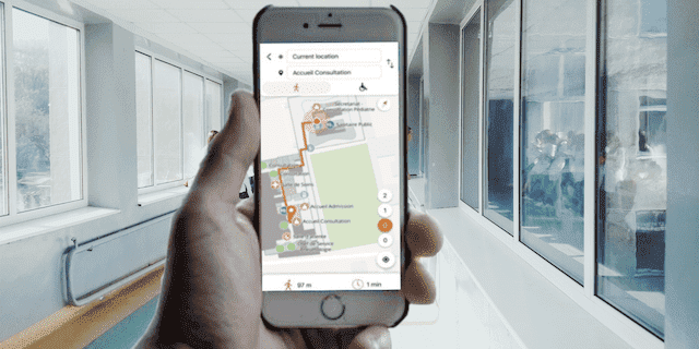 Aplicação de wayfinding em smartphone num hospital