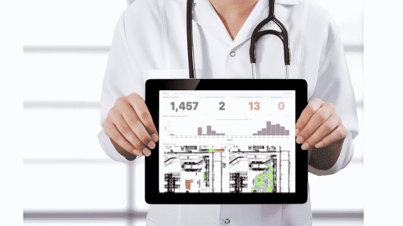 Dashboard Ubudu RTLS para hospitais