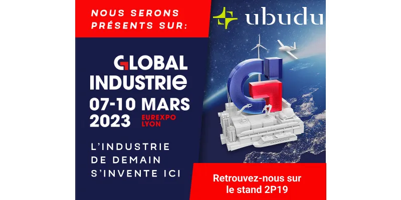Bannière sur la participation d'Ubudu à Global Industrie 2023