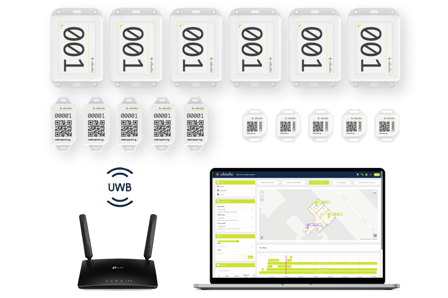 Ubudu hardware: anchors, tags and a gateway in a carry case